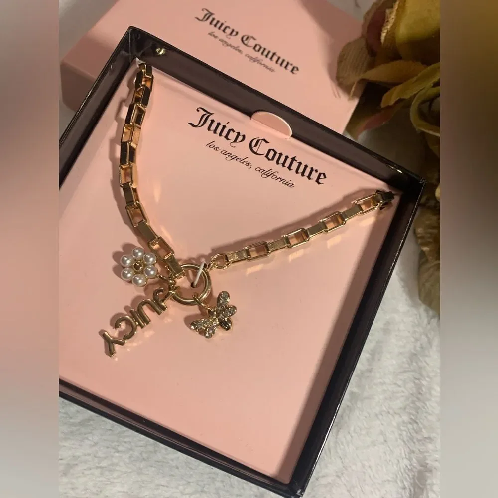 NEW JUICY COUTURE CHAIN LINK CHARM NECKLACE